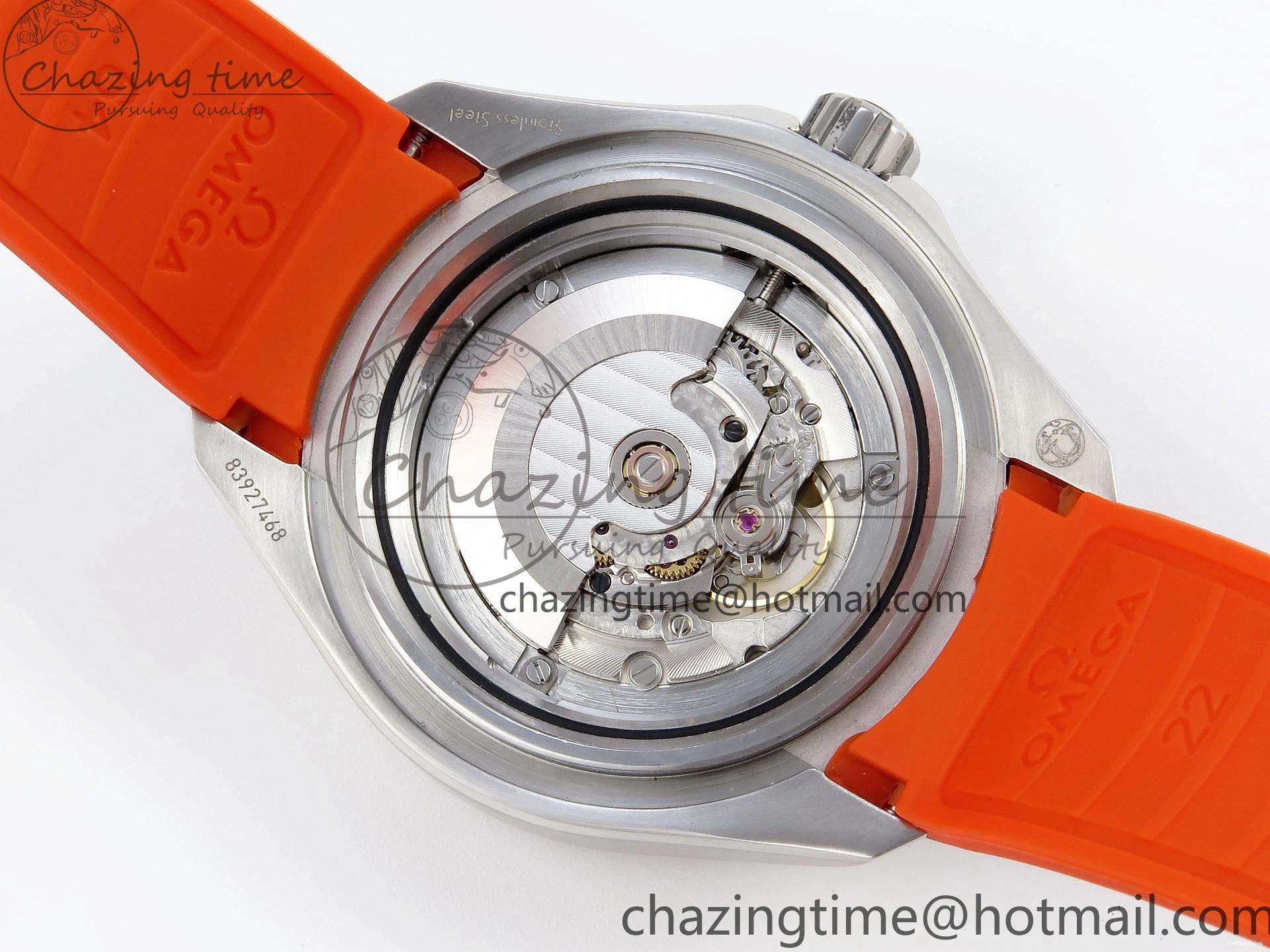 0313 Premium SEAMASTER PLANET OCEAN 6000M ULTRA DEEP 45.5MM SS TF 1:1 BEST EDITION GRAY DIAL ORANGE BEZEL ON RUBBER STRAP A 7761